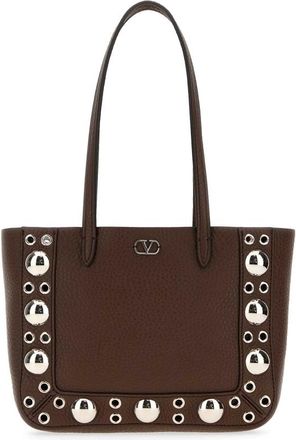 Valentino Garavani Brown Leather Nellcote Handbag