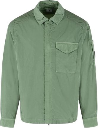 C.P. Company Shirtjas met borstzak - Heren - Zomerjassen - Groen - 2XL - Nylon - Jassen