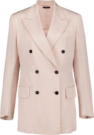 Tom Ford Lichtroze Double-Breasted Blazer - Dames - Blazers - Roze - 4XS - Polyester - Jassen
