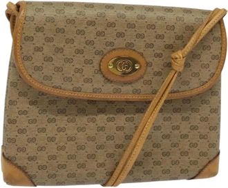 Gucci Pre-owned Vintage Crossbody Schoudertas - Dames - Vintage Schoudertas - Beige - ONE Size - Leer - Vintage