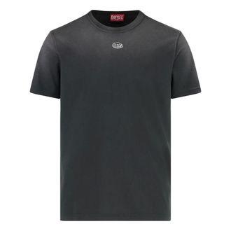 Diesel Tops, Heren, Zwart, L, Katoen, T-Adjust-T1 Katoenen T-shirt met ronde hals