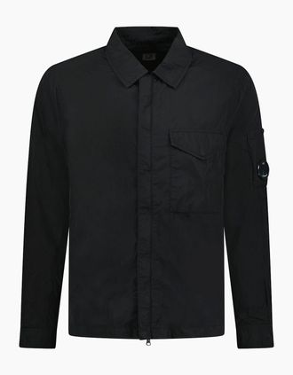 C.P. Company Mens CP Company Chrome R Full Zip Overshirt Black - Size: 40/Regular