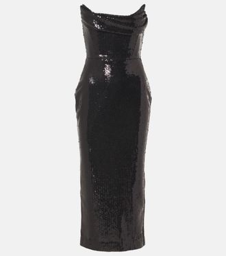 Alex Perry Abito bustier con paillettes