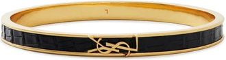 Saint Laurent Bracelets, female, Black, Size: L Opyum Cassandre Logo Bracelet