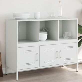 vidaXL Credenza Bianca 100,5x39x79 cm in Acciaio - Vidaxl