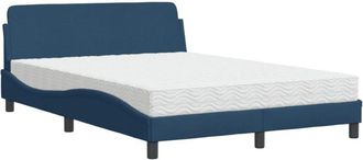 vidaXL Cama Con Colch&oacute;n Tela Azul 140x190 Cm Vidaxl