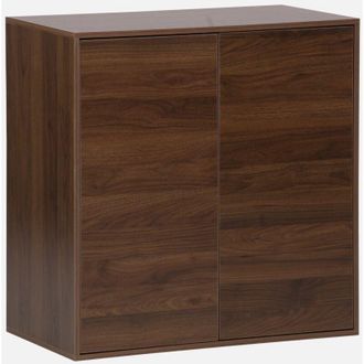 Sweeek Sweeek - M&oacute;dulo De Almacenamiento Con 2 Puertas, 70cm, Kompo, Madera De Nogal, 70x35x70 Cm