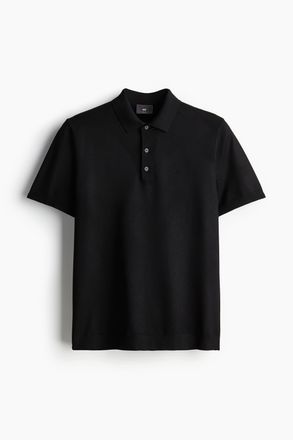H&M Poloshirt in Slim Fit - Schwarz
