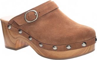 Chinese Laundry Womens Cindy Split Suede Clogs In Brown