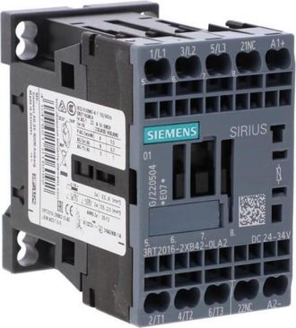 SIEMENS Contactor Ferroviario S00 Ac-3 4kw / 400v 1r 24vdc 0.7...1.25 Us Con Conexi&oacute;n De Resorte De Varistor Para Control Plc 3rt2016-2xb42