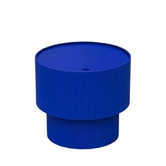 DRAWER Mesa auxiliar con almacenamiento en madera &oslash;38,5cm - Azul