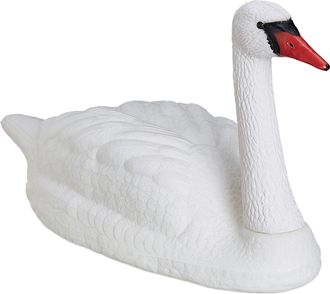 Relaxdays Relaxdays - Set De 2 Cisnes Decorativos Para Estanque, Nadando, Para Atar, Pl&aacute;stico, Resistente Intemperie, Adorno Xxl, Blanco