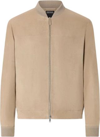 Ermenegildo Zegna Lthr Short Jacket-Blouson - Heren - Bomber jackets - Beige - XL - Leer - Jassen