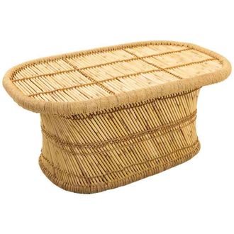 Wanderlust Deco Mesa Auxiliar De Bamb&uacute; Marr&oacute;n 102x65x45