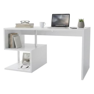 Dmora Escritorio Dmorisc, Escritorio Lineal Con Soporte Para Pc, Mesa De Oficina Multiusos, Escritorio Multiposici&oacute;n Para Ahorrar Espacio, 100% Made In Ital