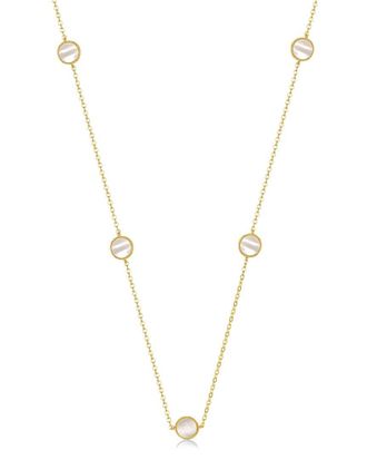 Rachel Glauber 14K Plated Cz Station Necklace