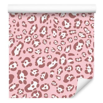 OEM Carta Da Parati In Pelle Color Oro Rosa, Corallo, Rosso E Bianco, 50x1000 Cm