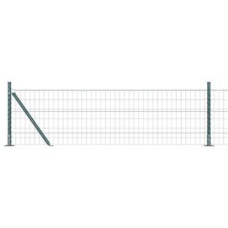 Berkfield Home Euro Fence with 13 Flanged Posts 0.4x50 m Galvanised Steel in Green