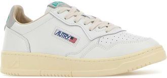 Autry Mens White Leather Medalist Sneakers Leasuecollegwhtnuvole