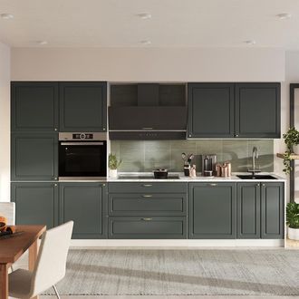 Vicco Mueble De Cocina Fame-line, Verde Dorado Casa De Campo/blanco, 340 Cm, Et Antracita, Vicco