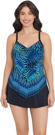 Trimshaper Hank Handkerchief Tankini Swimsuit Top in Tiki Hut Tropical at Nordstrom, Size 18