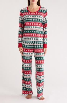 Jaclyn Mom Matching Family Fair Isle Snowflake Top & Pants Pajamas in Bergen Fair Isl at Nordstrom Rack, Size X-Large