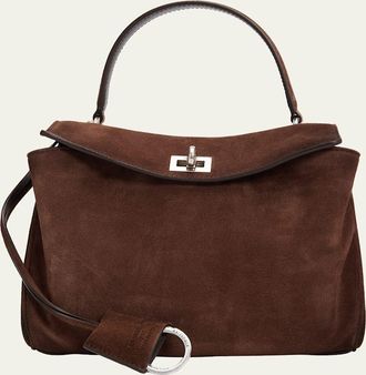 Balenciaga Rodeo Mini Smooth Suede Top-Handle Bag