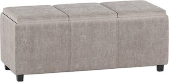 Simpli Home Avalon 42In Contemporary Rectangle Storage Ottoman