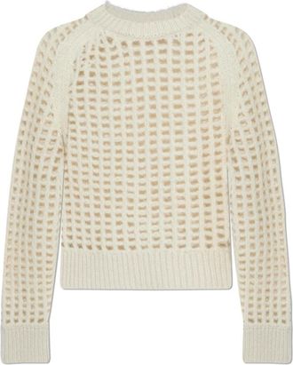 AllSaints Suniva Sweater - Dames - Ronde hals truien - Beige - M - Wol - Truien & Vesten