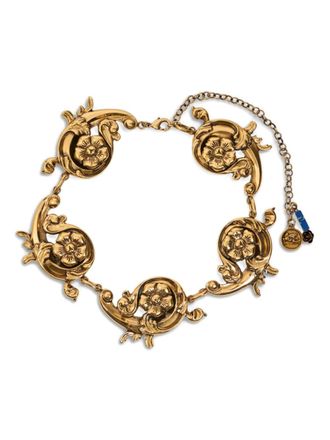 Etro baroque-style flower necklace - women - Brass/Stone - One Size - Gold