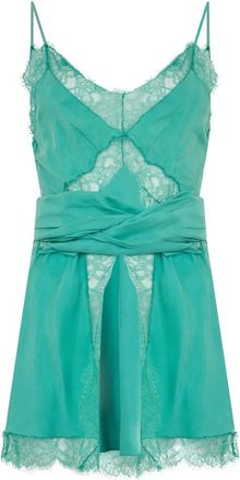 Alberta Ferretti Slip Dress - Dames - Korte kleedjes - Groen - S - Leer - Kleedjes