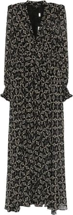 BABYLON Maxi-jurk met kettingprint en V-hals - Dames - Maxi kleedjes - Veelkleurig - M - Kleedjes