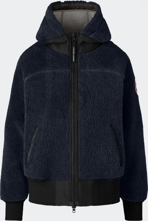Canada Goose Manteau &agrave; capuchon surdimensionn&eacute; en molleton &eacute;cologique &agrave; longs poils Simcoe (Femmes, Atlantic Navy, TP)