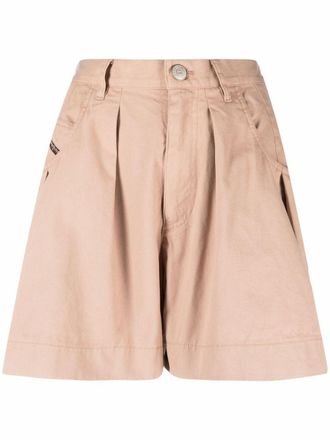 Diesel compact-twill A-line shorts - women - Cotton - 30 - Neutrals