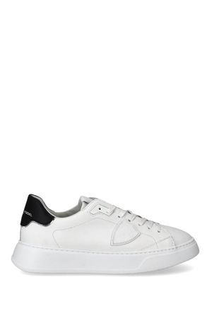 Philippe Model Temple White Black Trim Leather Sneakers