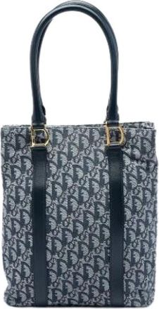 Dior Pre-owned Canvas Tote Bag - Dames - Vintage Shopper - Blauw - ONE Size - Leer - Vintage