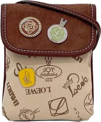 Loewe Pre-owned Canvas shoulder-bags - Dames - Vintage Schoudertas - Beige - ONE Size - Leer - Vintage