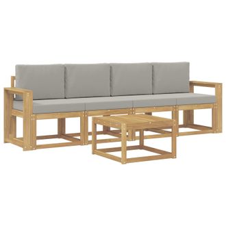 vidaXL Conjunto De Sof&aacute;s De Exterior 5 Pcs Blanco Y Gris Claro Vidaxl