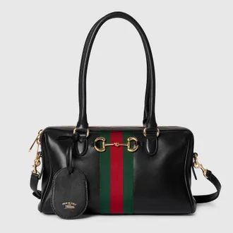 Gucci Borsetto Medium Boston Bag, Black, Leather