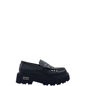 Cult Schoenen, Dames, Zwart, 36 EU, Leer, Slash 4818 Loafers