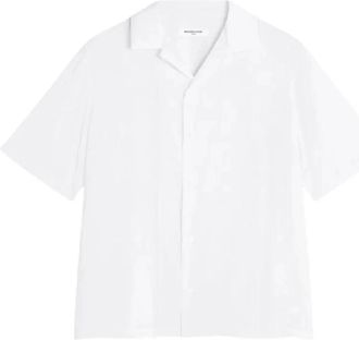 Maison Kitsun&eacute; Bali Resort Shirt - Heren - Korte mouwen Overhemden - Wit - M - Nylon - Overhemden