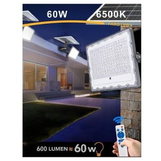 Trade Shop Trade Shop Traesio - Trade Shop - Faro Led Solare 60w Crepuscolare Pannello Energia Solare Telecomando Ip65 Sl-60w