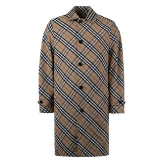 Burberry Geruite Auto Jas met Rugsplit - Heren - Mantel - Beige - XL - Polyester - Jassen