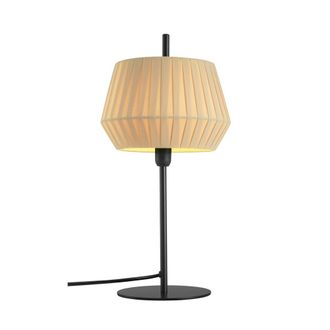 Nordlux L&aacute;mpara de mesa negro con pantalla de algod&oacute;n beige estilo natural