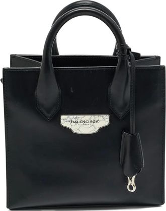 Balenciaga All Afternoon leren mini-shopper met handgreep - Zwart