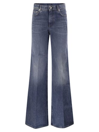 Sportmax Vaqueros acampanados de denim de algod&oacute;n Sportmax Spdmeandro