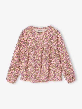 Vertbaudet M&auml;dchen Blusenshirt mit Print wollwei&szlig;