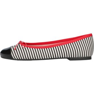 Pretty Ballerinas Round Toe Toecap Textile Ballet Flat in Blue Stripes at Nordstrom, Size 39