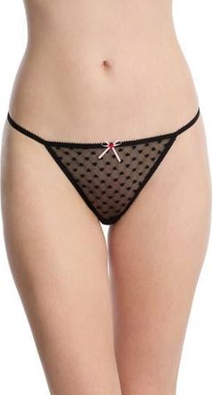 Skarlett Blue Heart Breaker Lace G-String Thong in Black at Nordstrom Rack, Size X-Large