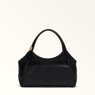 Furla Planeta Borsa A Spalla L Nero Nero Pelle Di Vitello Granata Keria Donna